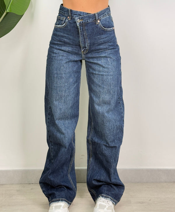 Jeans chiusura asimmetrica Belly