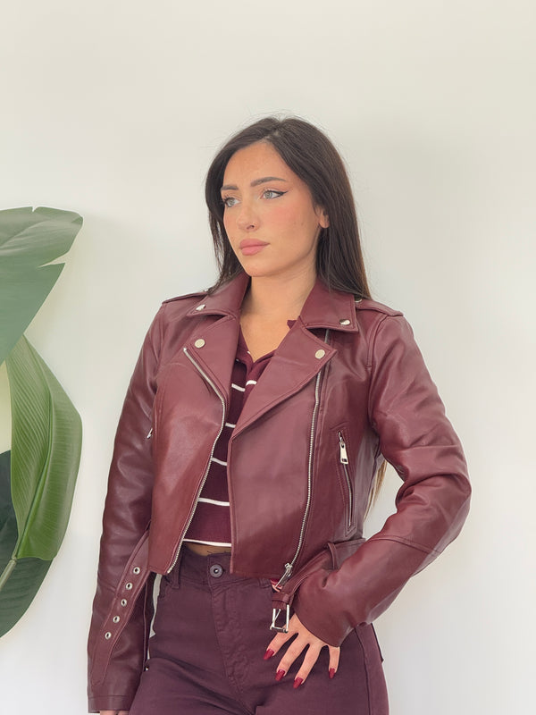 Biker crop Bordeaux