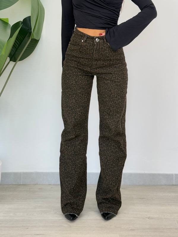 Jeans wide leg Leopard 9223