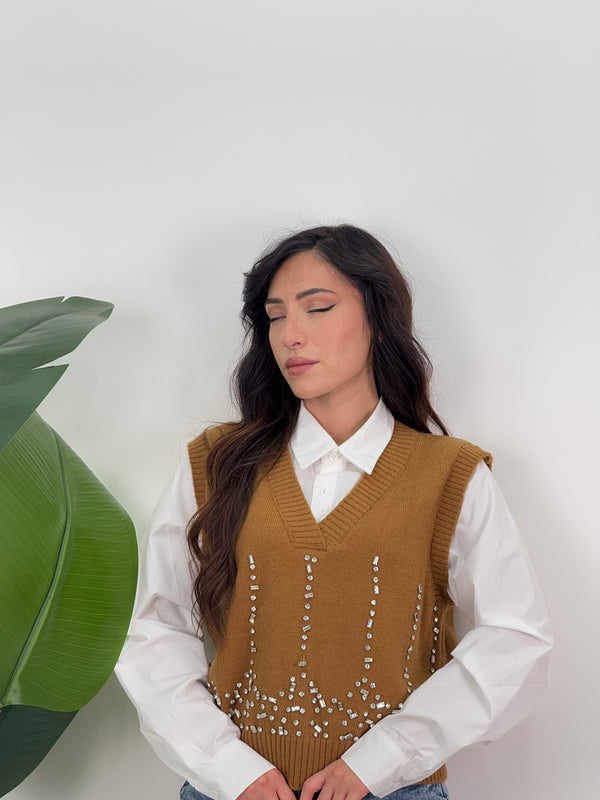 Gilet  con gioiello