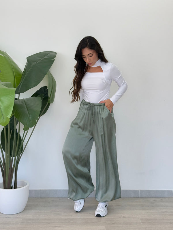 Pantalone satin