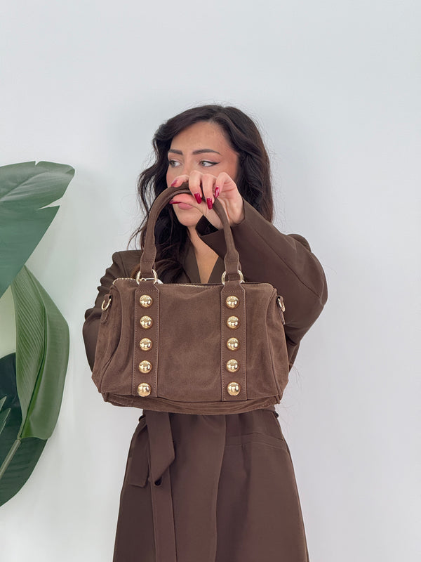 Borsa bauletto suede
