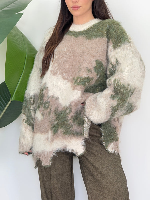 Maxi Pull Mohair Camouflage