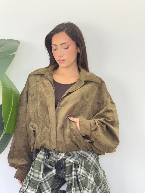 Giacca Suede verde