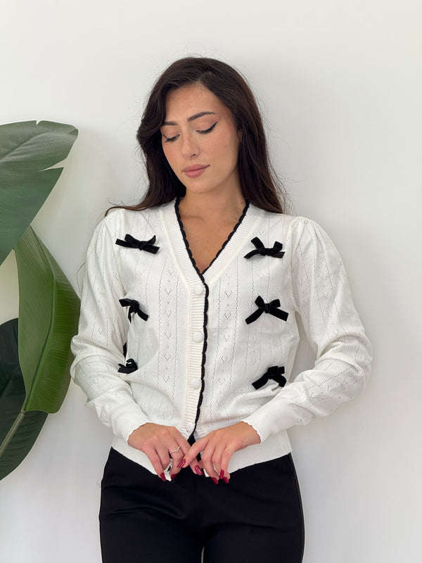 Cardigan fiocco